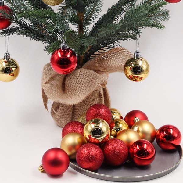 24 Stykker 6cm Knusesikre Julekulepynt til Juletre Bryllup Bursdagsfest Dekor