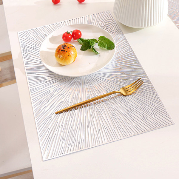 Bordstabletter Set med 4, ihåliga PVC fyrkantiga bordstabletter för dekoration