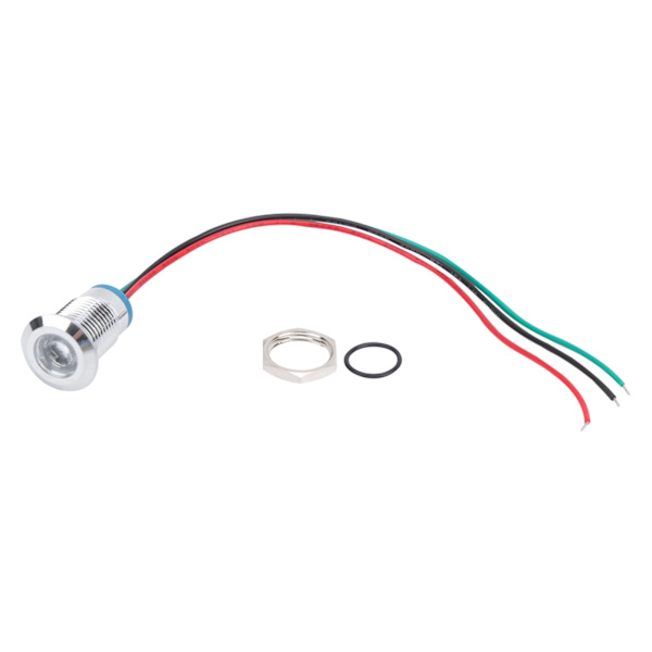 4 Sett Forhåndstilkoblede Runde LED-lys Vanntette 2-fargede Lys Felles Anode Elektrode 12mm 3-6V (Rød og Grønn)