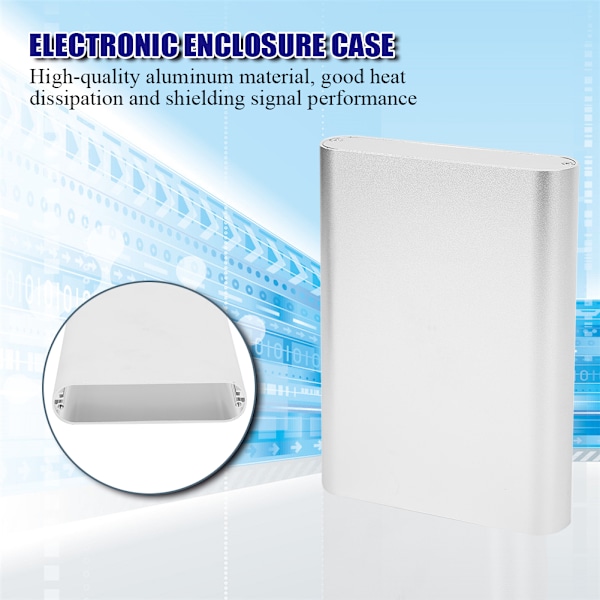 Aluminiumprojektbox Integrerad Matt Silver Elektronisk Kapsling DIY Skal 26x108x150mm
