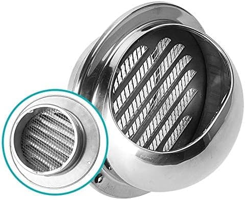 Regntæt Ventilationshætte, Multi-kompatibel Udendørs Ventilationshætte med Vind- og Regntæt Design, Indbygget Mesh-skærm i Rustfrit Stål Ventilation