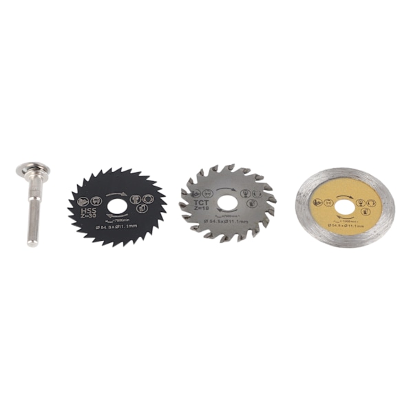 3 stk. 54,8 mm HSS Mini Cirkelsavblad Skæreblad Rotationsværktøj Mandrel