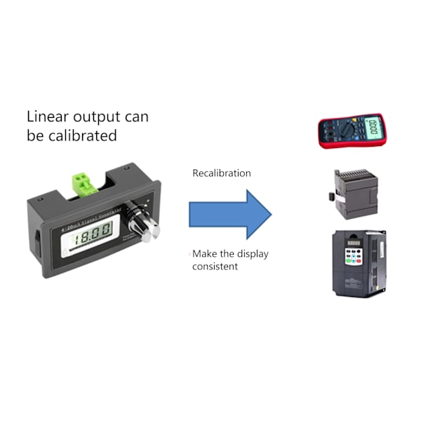 4‑20mA Signalgenerator 2-trådet Høj Præcision Stabil Digital Signalgenerator 15v‑30v