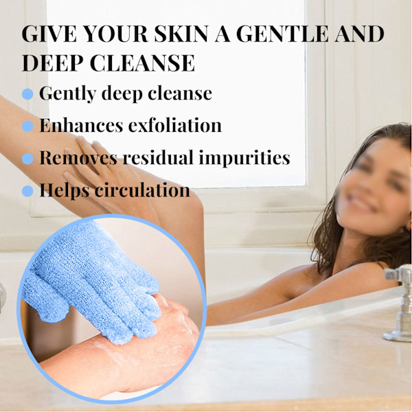 2 stk. Peeling Badehandsker Bærbar Hjemme Peeling Badehandsker Skrub Mud Dyb Rensning Hud Fremmer Blodcirkulation