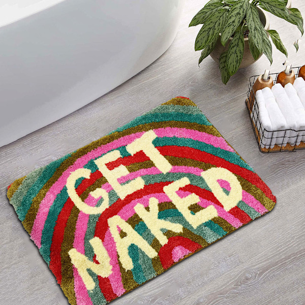 Badrumsmatta halkfri, superabsorberande \"Get Naked\" badrumsmatta, maskintvättbar för badkar, dusch, sovrum, 50*80CM