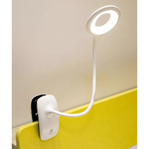 Multifunksjonell lampe for lesing, studering, arbeid, tegning, soving, dagslys LED USB oppladbar klemme leseboklampe, 3 lysstyrkemoduser