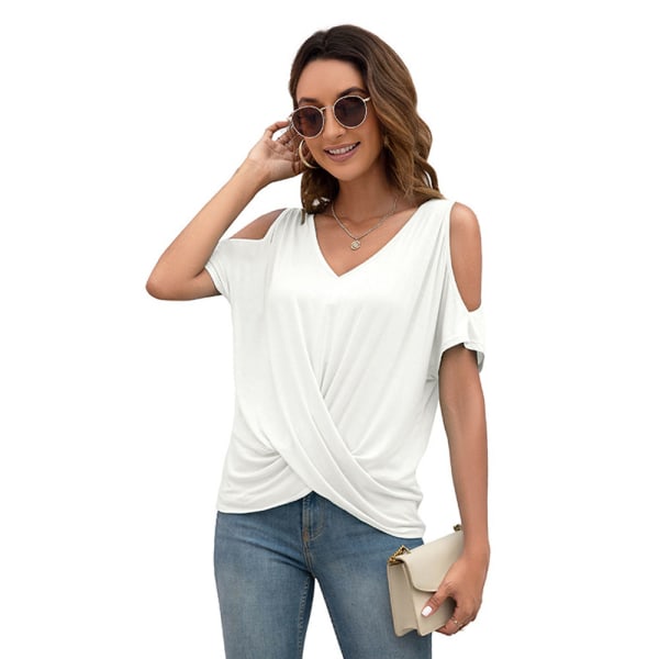 Kvinde Langærmet Off Shoulder Basic T-shirt Top