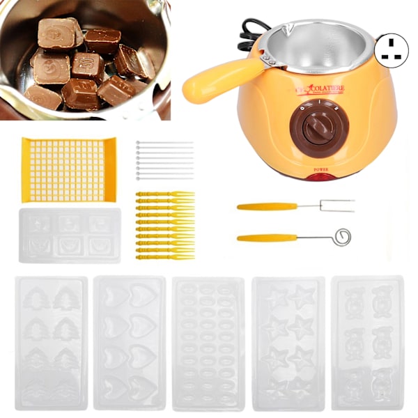 DIY Choklad Smältningsmaskin Set Elektriska Köksredskap för Hemmet Restaurang UK-kontakt 220V