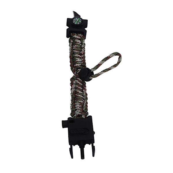 Paracord Armband Justerbart Överlevnadsarmband för Nödsituationer 5 i 1 Multifunktionell Utrustning för Vildmarksäventyr Kamouflage