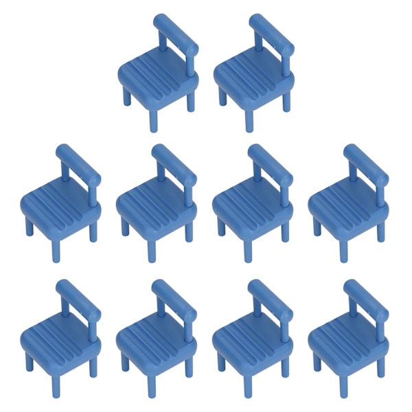 10 st 1:12 Miniatyrdockhusmöbler Stol Rik Detaljer Realistisk Miniatyr Matstol Set för Fotorekvisita Royalblue
