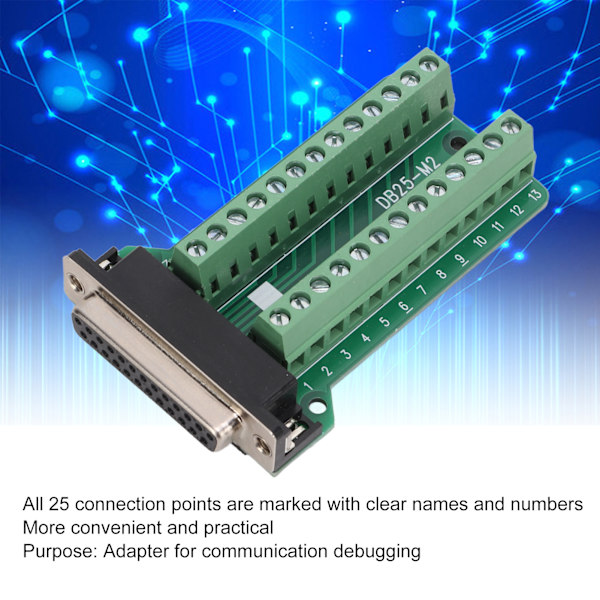 25-polig Terminalblockanslutning Signalmodul Nitartyp PCB-kort för kommunikationsfelsökning DB25-M2