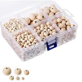 Runde træperler, gør-det-selv smykker, håndværk