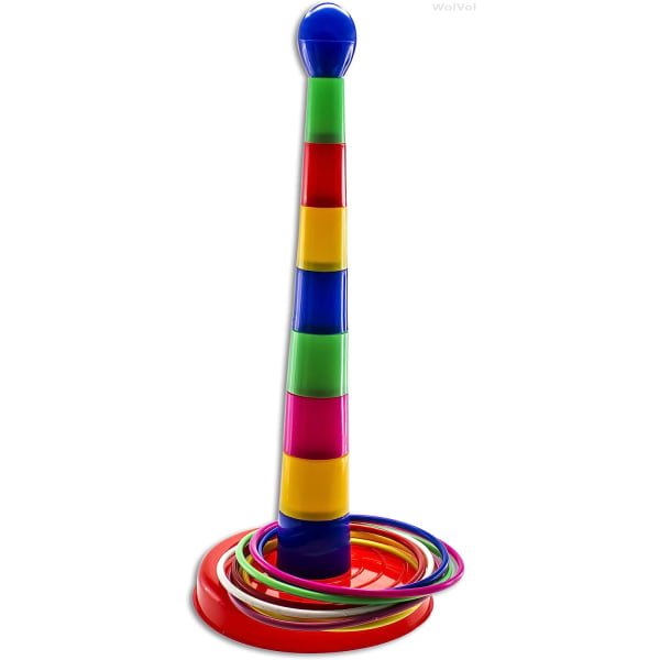 18 tums Brightly Colorful Quoits Ring Toss Game Set för barn