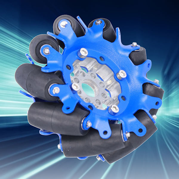 4 tuuman Omnidirectional-pyörä SPCC-teräksinen akseli TPU-kumirulla Robottiauto Omni-komponentit Oikea 5606‑0000‑0100