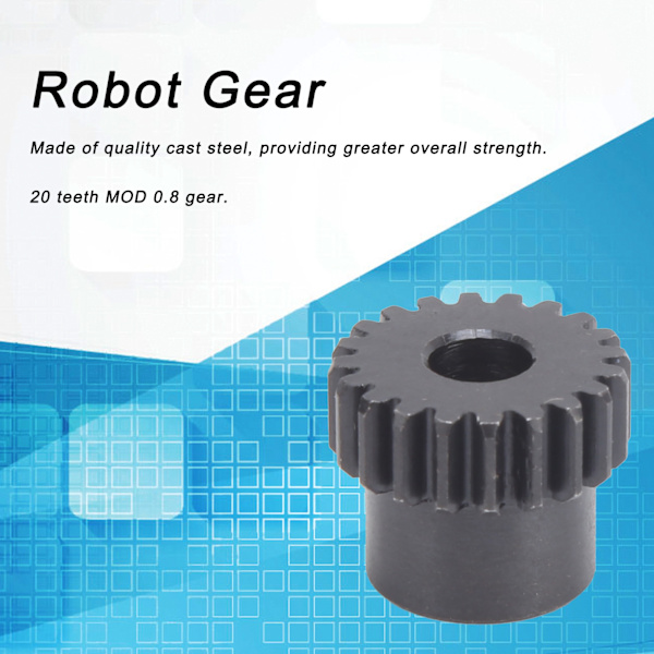 S4304-0006-0020 Valurautavaihde 20 hammasta 6 mm pyöreä reikä 0,8 MOD teollisuusrobotille