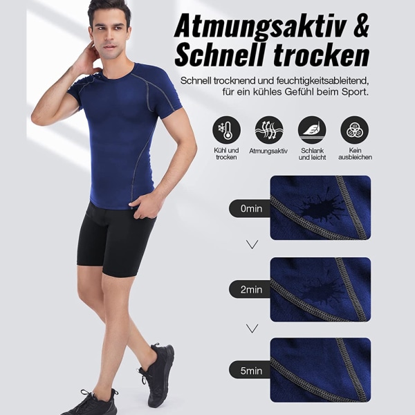 2 Pack Cool Dry Kortærmede Compression Shirts til mænd, sport