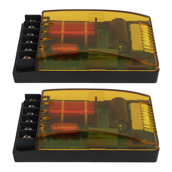 Par af 2-vejs Billaud Crossover Universal 120W Overstrømsbeskyttelse Lydfrekvensdeler 12V