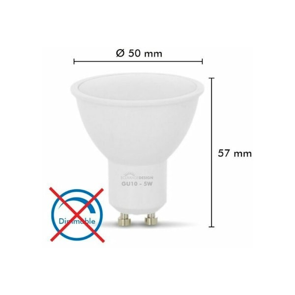 GU10 LED-lampor, 5W, motsvarande 50W halogen, 120° spridningsvinkel, 110 volt, ej dimbara, naturligt vitt 4000K, för vardagsbruk i hem och
