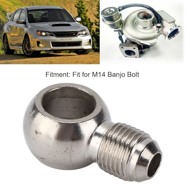Turbo Banjo Adapter 6AN til M14 304 Rustfrit Stål Fitting 414‑02101‑007 Biltilbehør