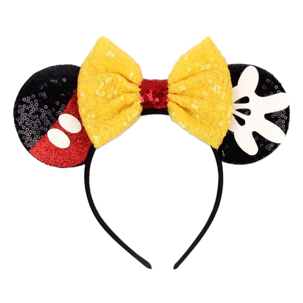 Mouse Ears Bow -päänauhat, Glitter Party Princess musta Dot Ear D