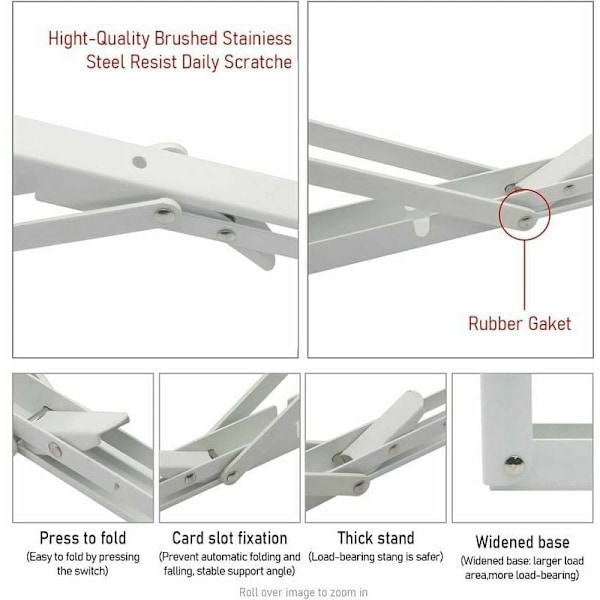 Kraftiga Fällbara Hyllkonsoler, DIY Väggmonterat Stöd för Solid Stål Triangelstruktur, Elegant Finish Utrymmesbesparande Design för Hem &amp;