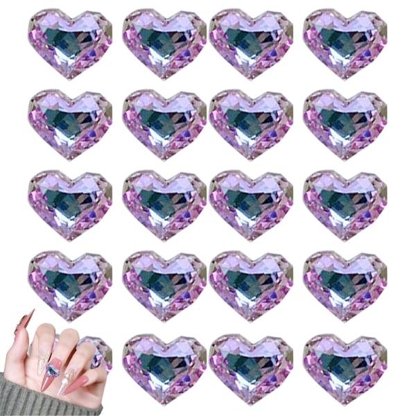 20 kpl Nail Art strassikivitimantteja 8,5*10mm sydämen muotoinen kiiltävä