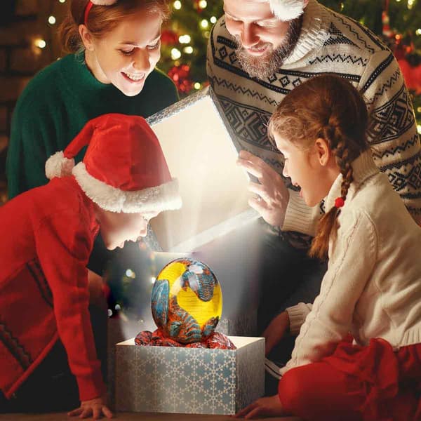 Lava dinosaur egg glødende drage egg skrivebordsdekorasjon julegave