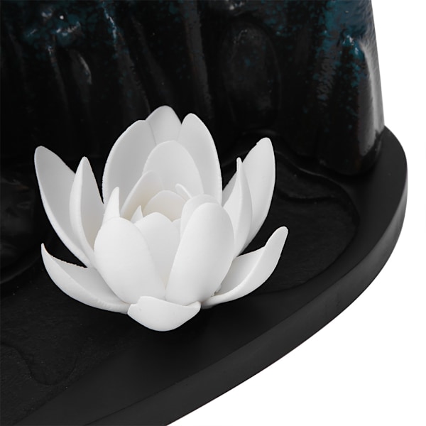 Innovativ Keramisk Bjerg Vand Tilbageflow Røgelsebrænder Holder Hjem Ornament Håndværk Dekoration Hvid Lotus Dekor