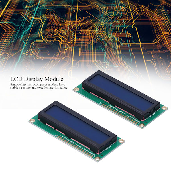 2 st LCD-skärm Robottillbehör Testutveckling DC5V 1602