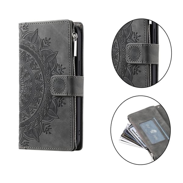 Samsung Galaxy S21 - Mandala Wallet Case - Grå