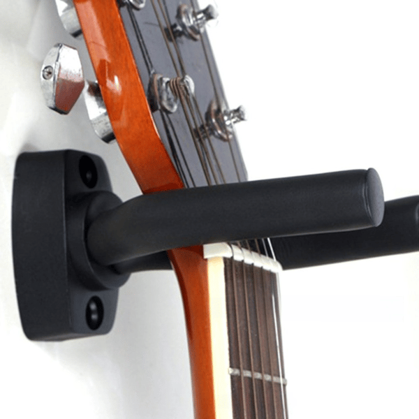 Gitarr- och instrumenthängare, stöder upp till 27 kg, väggfästen i svart valnötsträ för säker visning, idealisk för gitarrspelare (10 st)