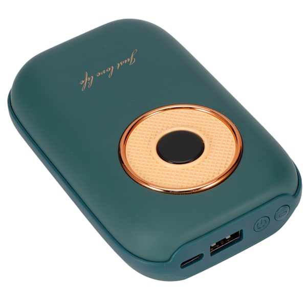 Retro Skivspelare Form Bärbara Handvärmare USB Digital Display Power Bank för Vintergåvor DC5VGrön