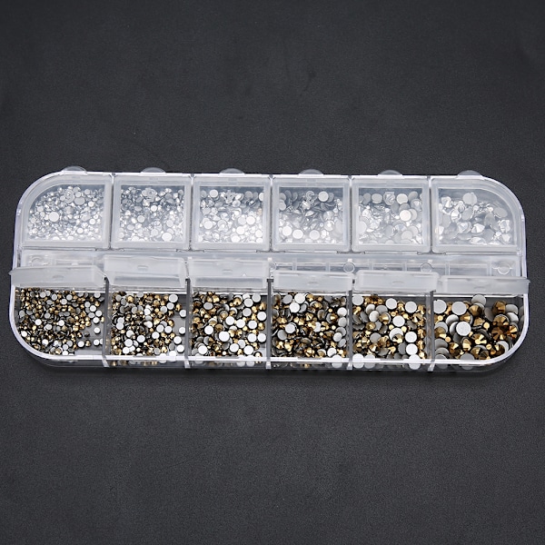 12 Række / Æske Flade Bund Neglekunst Rhinestones Neglekunst Dekoration Manicure Værktøj7#