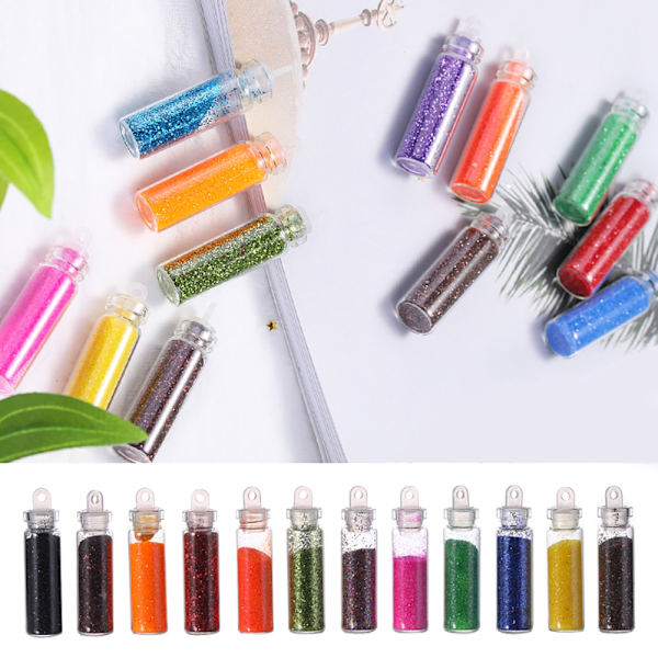 Glitterdekorasjon Blanding Farge DIY Neglekunst Klistremerker Sekkener Polering 5#