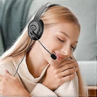 Trådbundet USB-headset Dator Undervisning Telefonheadset med Mikrofon Typ-C Lämplig för Zoom Skype