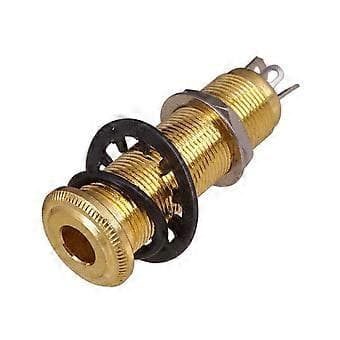 Elektrisk Guitar Barrel Jacks Cylinder Input/Output Mono Aktiv Lang Gevind Jacks Socket Guitar Del Tilbehør Sort
