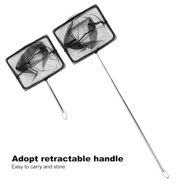 Udtrækkelig Fiskenet af Rustfrit Stål Teleskopisk Landing Net til Tank Søer (8' (20*15* (14-51) cm))