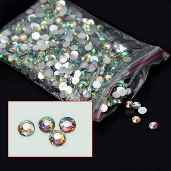 1000 st/påse 4mm Harts AB Borr Pärlor Strass Platta Bak Slöjd Nagelkonst Dekoration