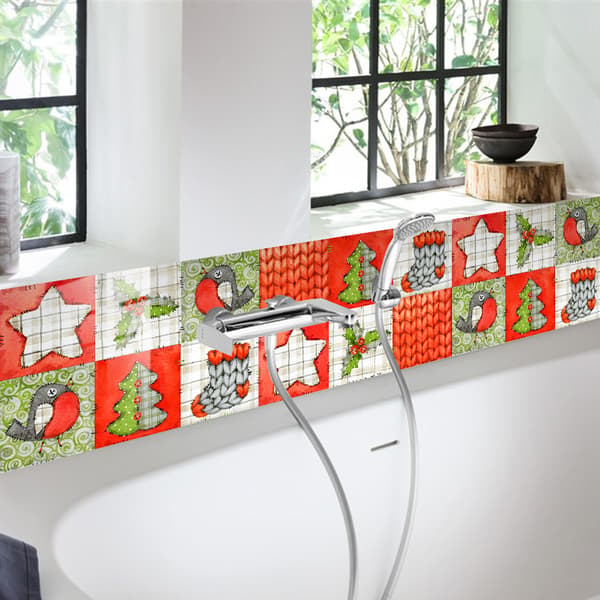Juleveggfliser DIY Flisdekaler, juletre Peel and Sti