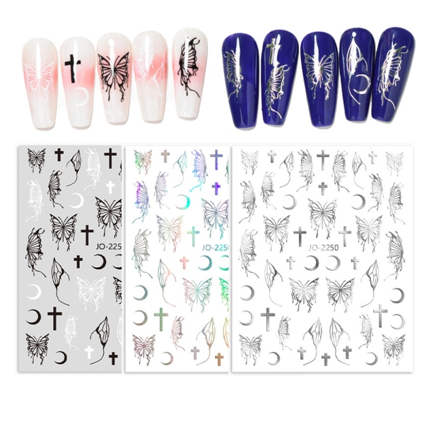 12 stk. Butterfly Nail Art Stickers Decals Butterfly Nail