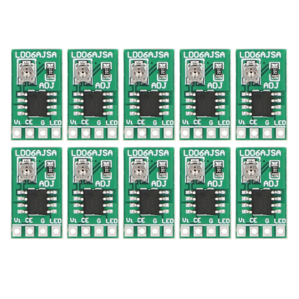 10 st. Konstantströmsjusterbara Moduler 30‑1500MA 3V 3.3V 3.7V 4.5V 5V 6V Ström LED-drivrutin DC 2.8‑6V