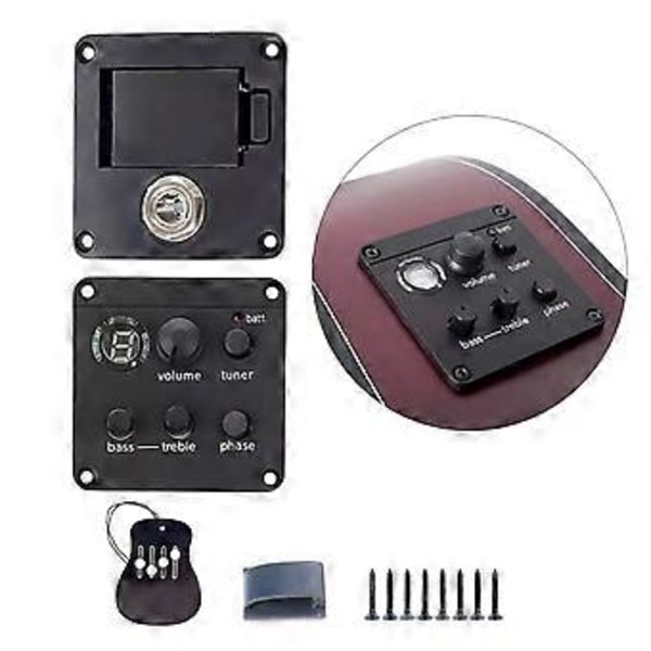 Gitarr Pickup ISYS+EQ Förförstärkarsystem Akustisk Gitarr Pickup med Stämapparat EQ Box Equalizer Tillbehör Lätt att Använda