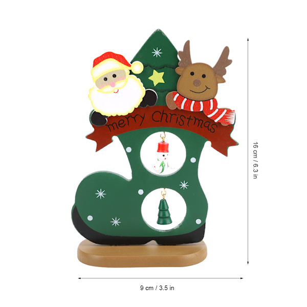 Vacker Målad Snöstövelformad Tomtefigur Dekoration för Skrivbord Juldekoration Grön S Storlek