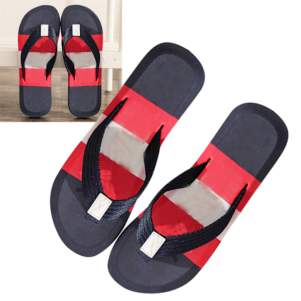 Mænds Flip Flops Hurtigtørrende Åndbar Skridsikker Blød EVA Ergonomisk Strand Thong Sandaler Mørkeblå 42