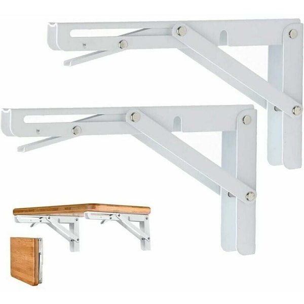 Kraftiga Fällbara Hyllkonsoler, DIY Väggmonterat Stöd för Solid Stål Triangelstruktur, Elegant Finish Utrymmesbesparande Design för Hem &amp;