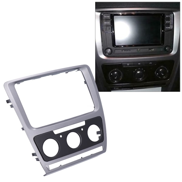 2Din Stereo Radio Fascia Panel Ram Trim Modifierad Ersättning för Octavia 2010-2013