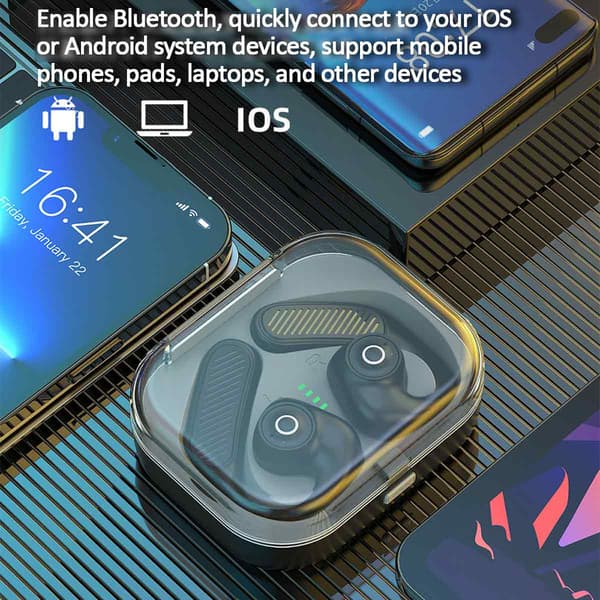 Bluetooth 5.3 Oversettelsesørepropper, OWS-øreproppdesign med sanntidsoversettelse, AI-språkoversettelsesenhet uten månedlig avgift med HD-lydkvalitet