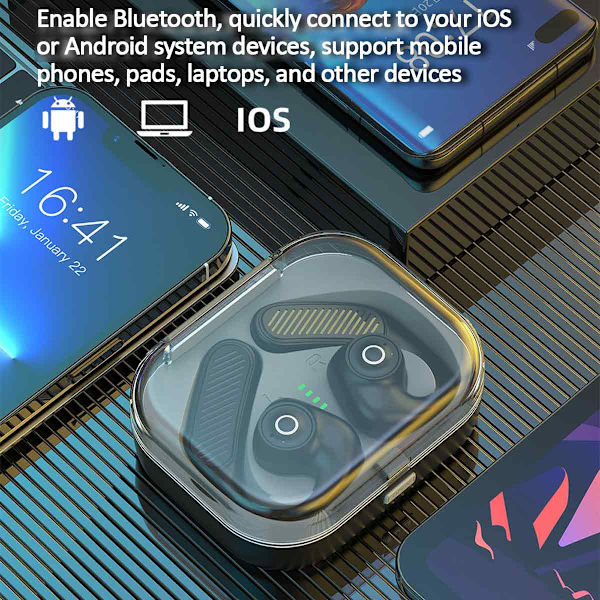 OWS Ørepropper Designet for Oversettelse, Flere Oversettelsesmoduser med AI Språkoversettelse, Bluetooth Ørepropper for Sanntidsoversettelse med Lang