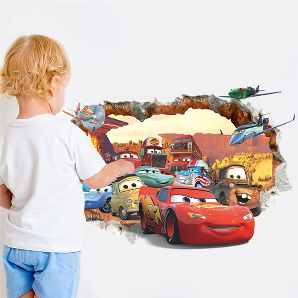 2-pack för Disney Pixar Bilar Piston Cup Champs Peel and Stick Väggdekor