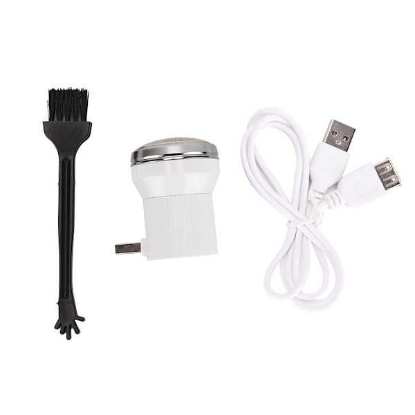 Bærbar Mini USB Elektrisk Skjeggtrimmer for Menn - Skjegg- og Hårfjerning (Hvit)